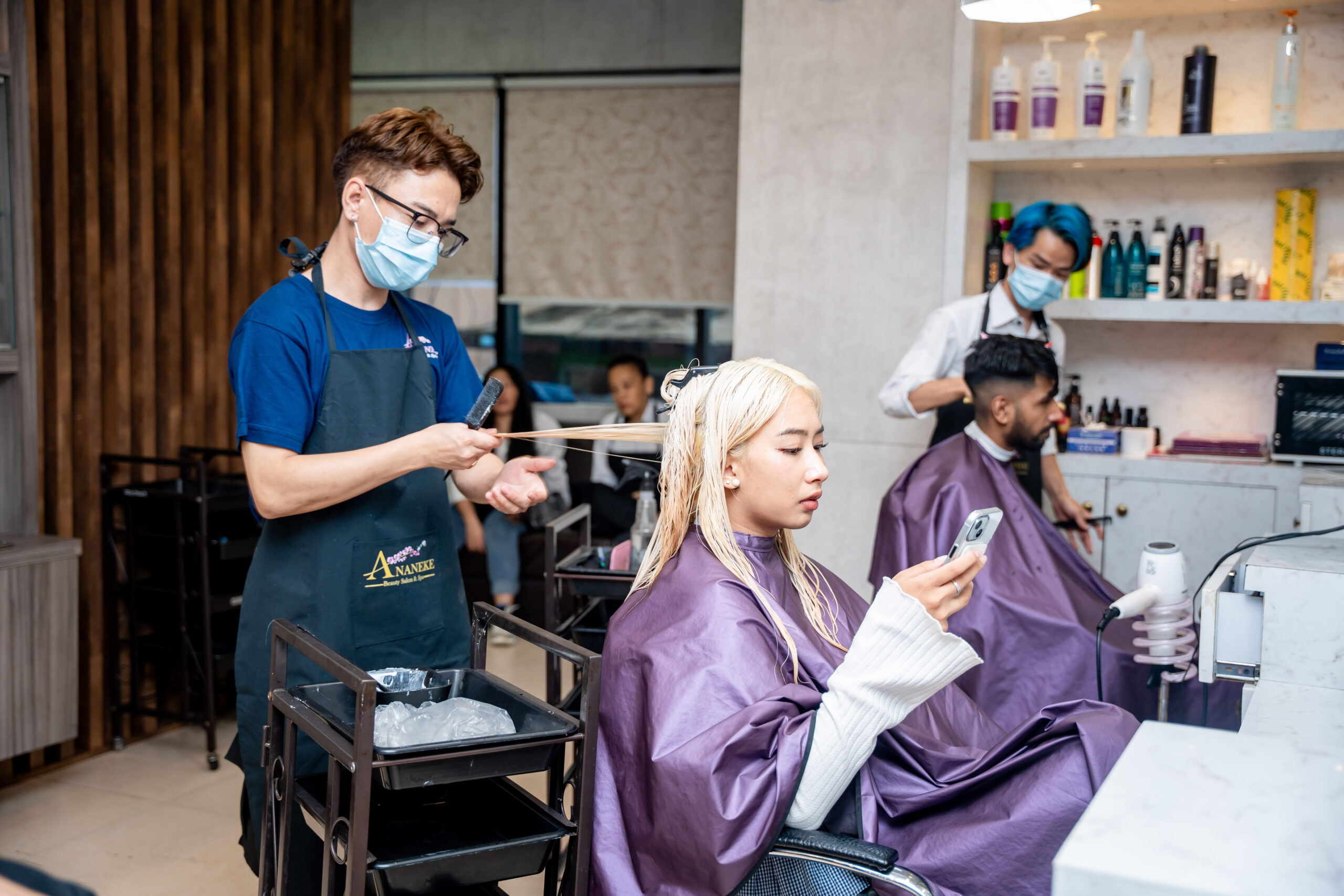 during Hair coloring